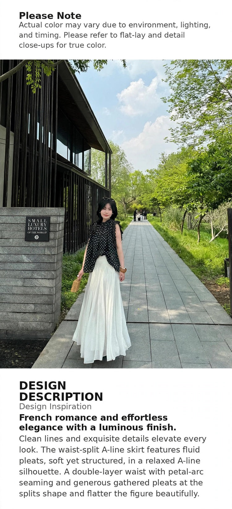 Black Top & White Skirt Two-Piece Set
