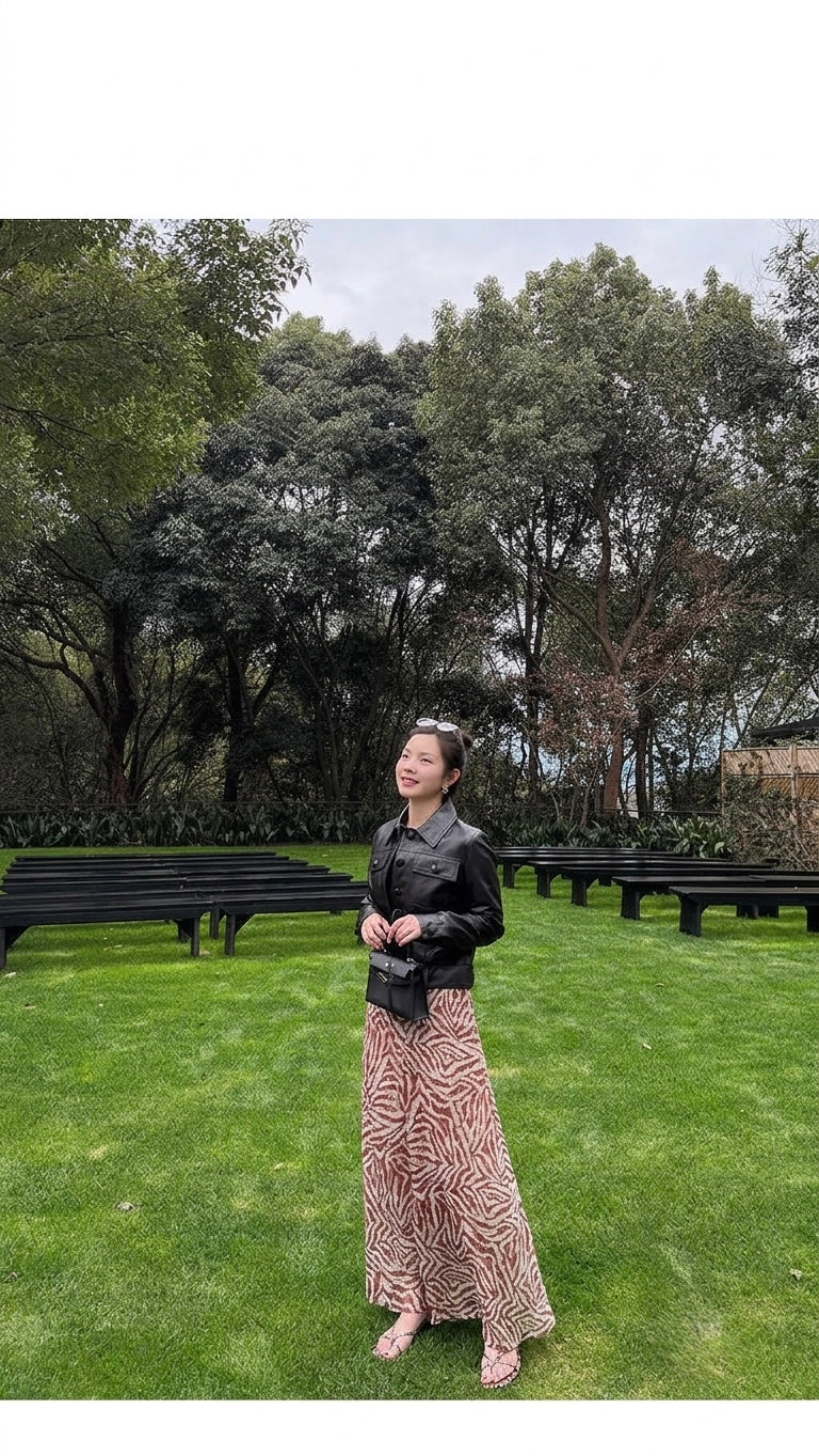 The Solenne Zebra Silk Organza Maxi Skirt