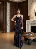 The Vesper Violet Leopard Silk Maxi Dress