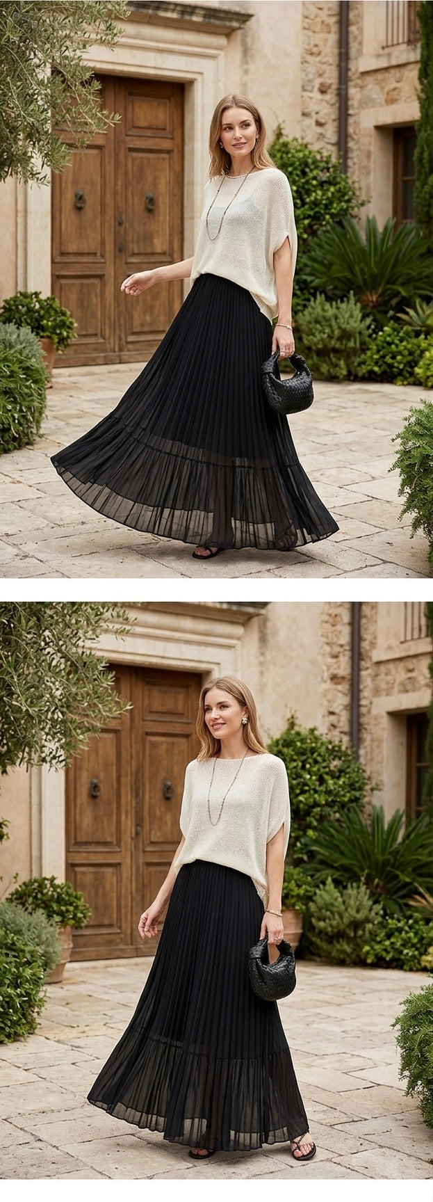 The Elara Pleated Maxi Skirt
