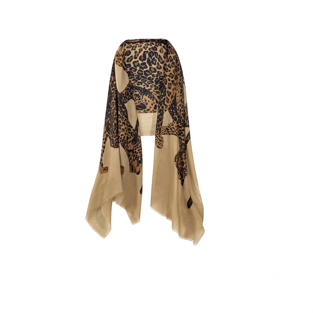 Designer Series-Wool Leopard Étole Scarf