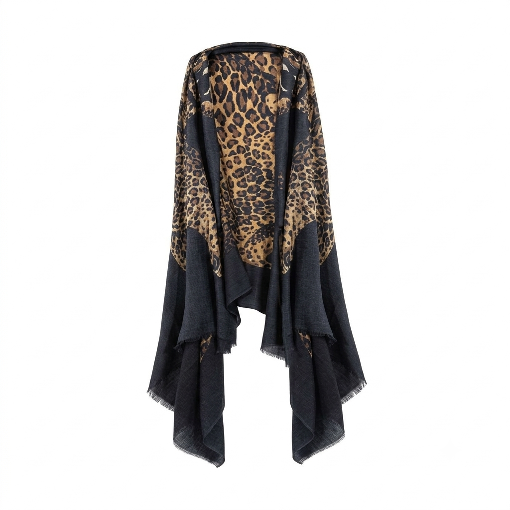 Designer Series-Wool Leopard Étole Scarf
