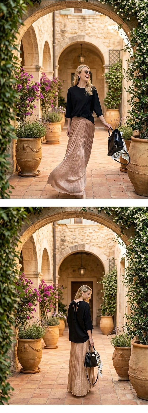 The Elara Pleated Maxi Skirt