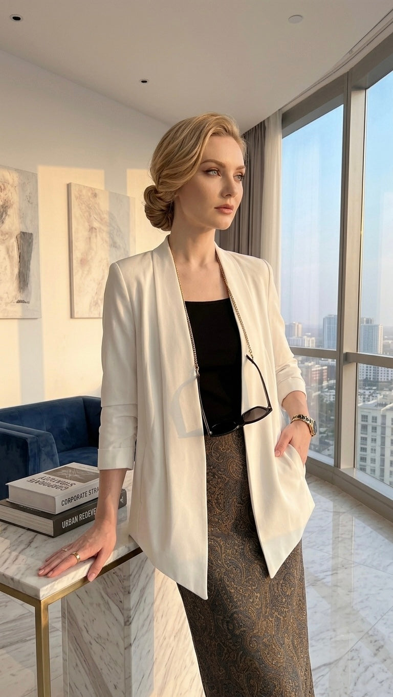 Sloane Draped Open-Front Jacket