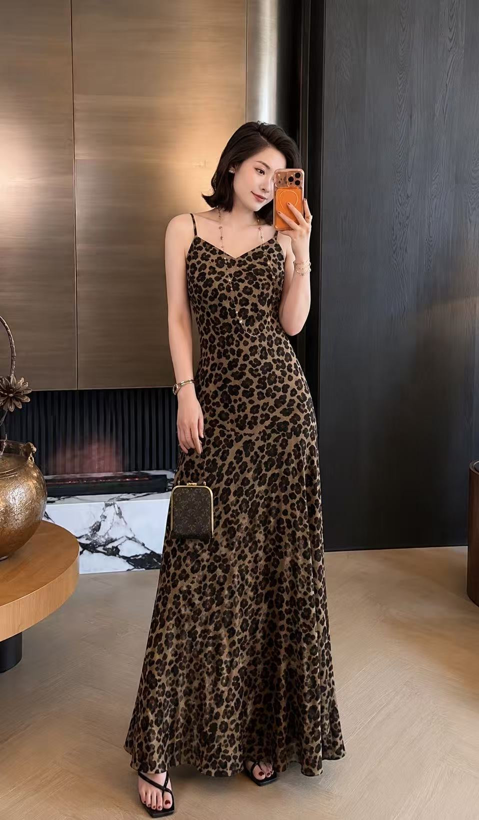 The Aurelia Leopard Georgette Maxi Dress
