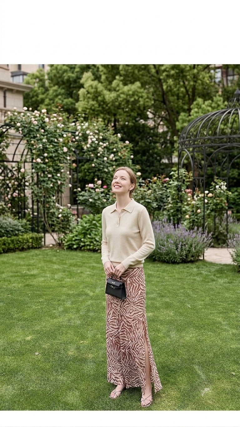 The Solenne Zebra Silk Organza Maxi Skirt