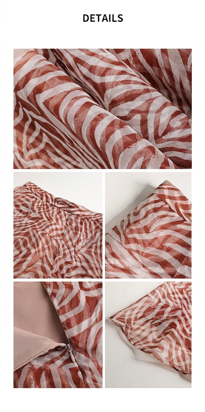 The Solenne Zebra Silk Organza Maxi Skirt