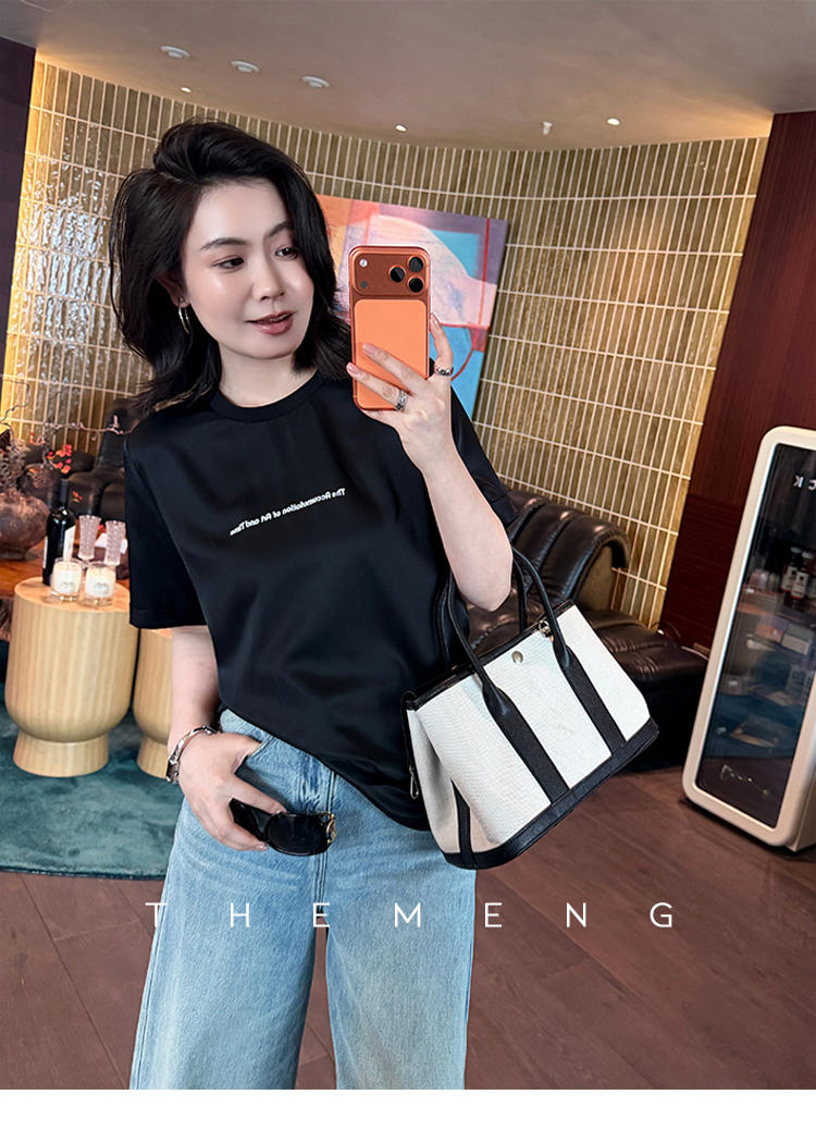 Draped Mulberry Silk Short-Sleeve Tee