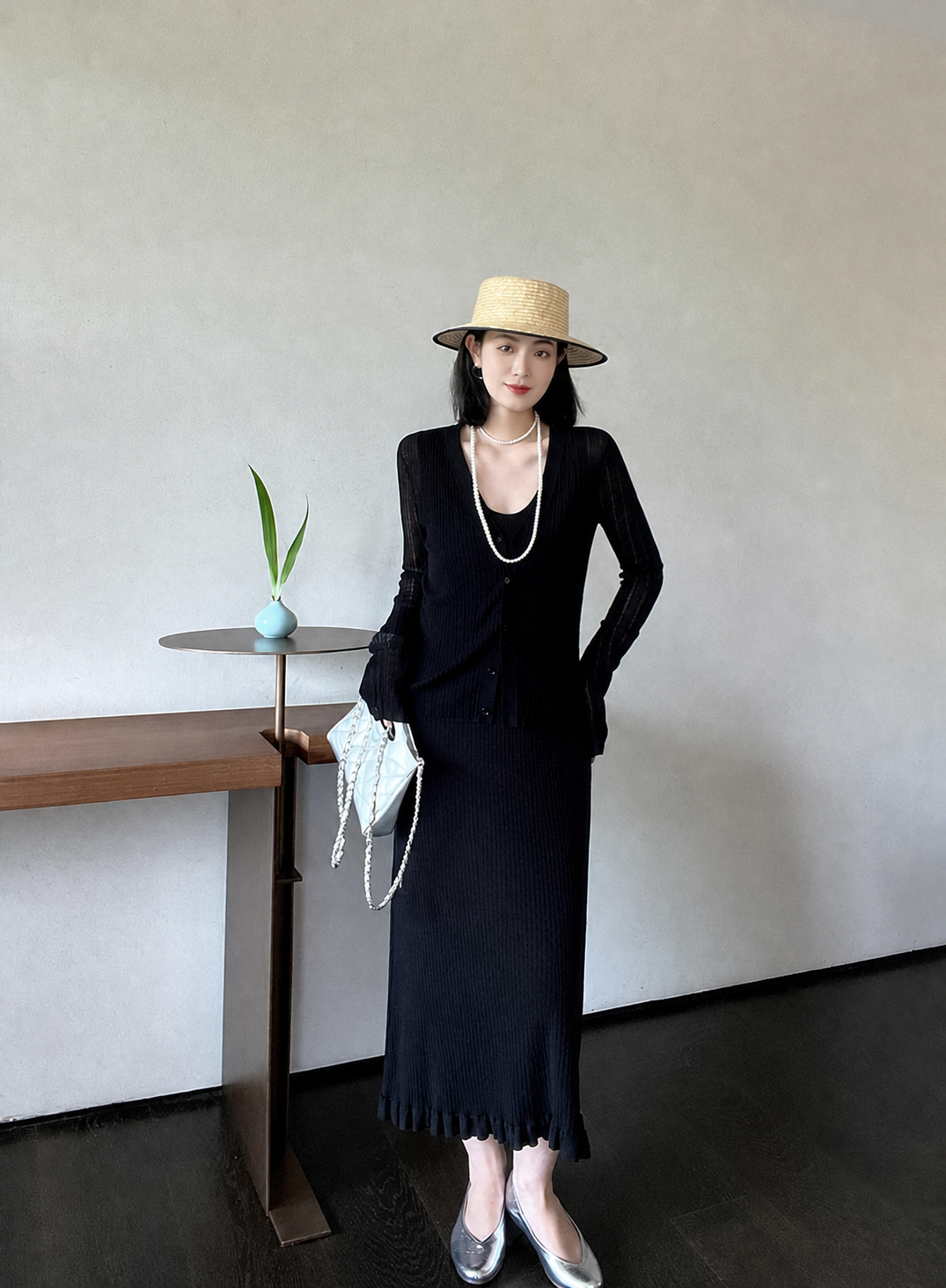 The Élan Ribbed Knit Maxi Dress