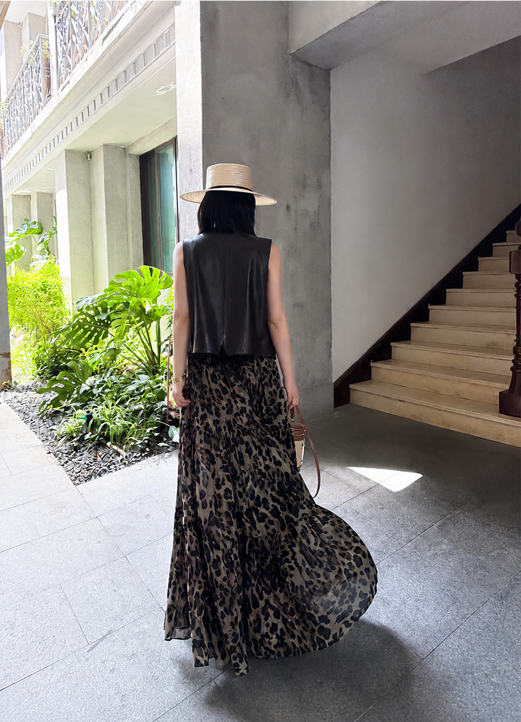The Aurelia Leopard Georgette Maxi Dress