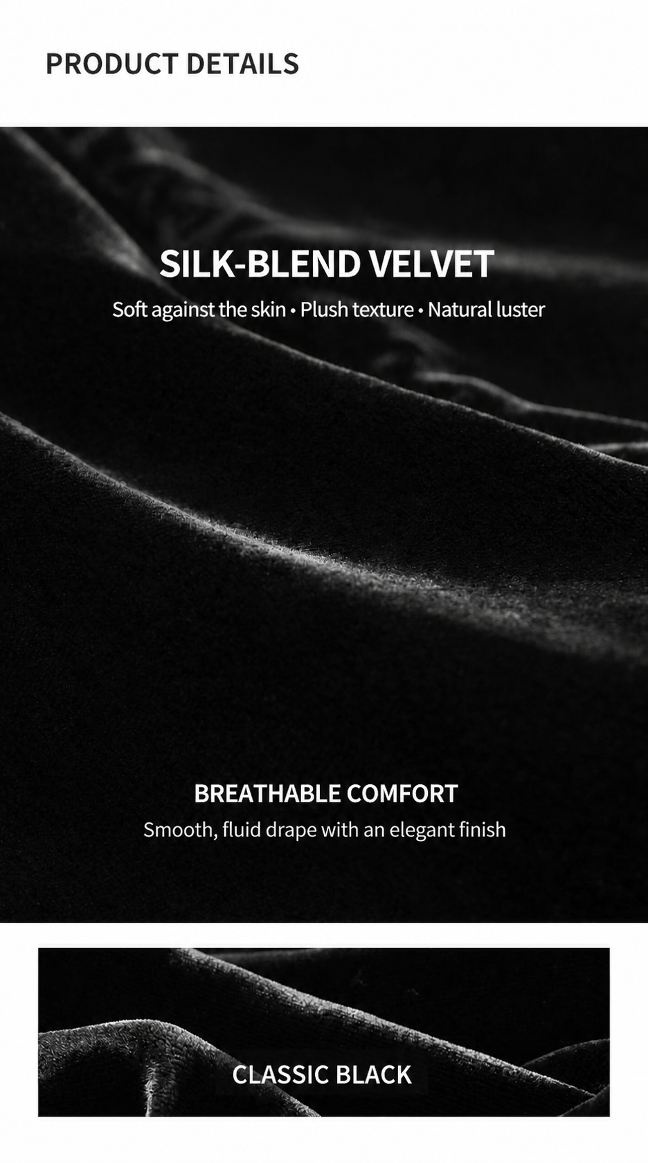 Designer Series-Noire Contrast-Neck Silk Velvet Dress